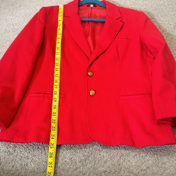 100% Wool Red Casual Blazer Size 14 - Picture 8 of 12
